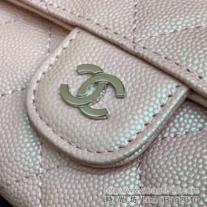 CHANEL香奈兒 經典cf長款錢包 荔枝紋綾格紋路 亮金五金 80758  DJC3171